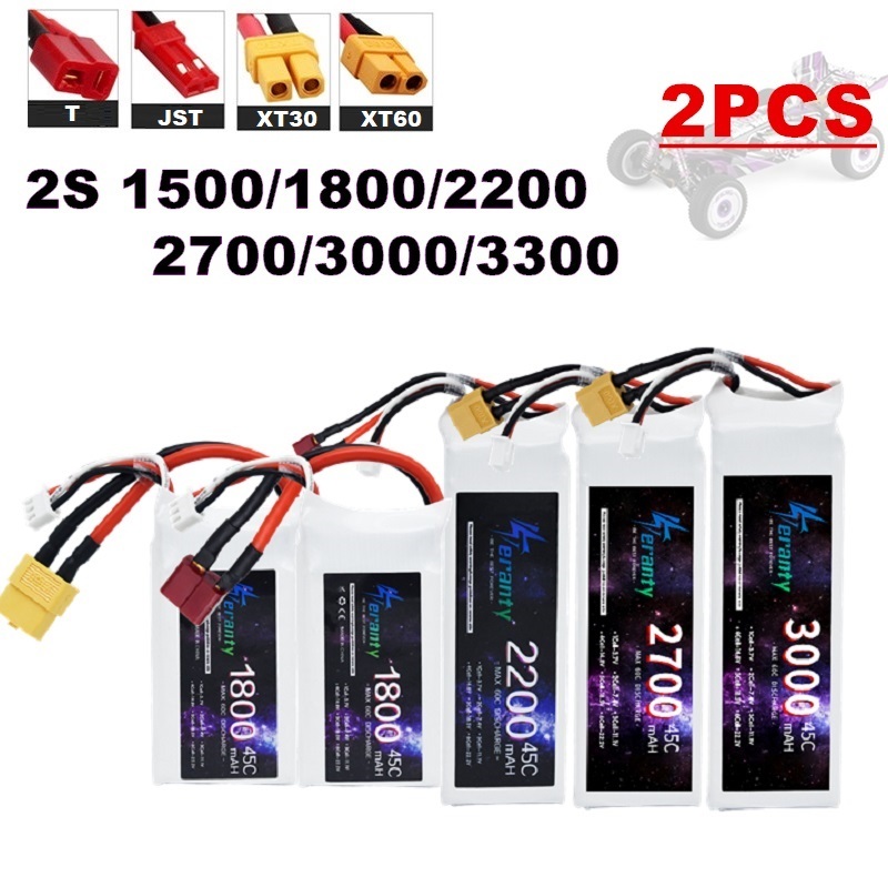2 pièces 7.4V Lipo 2S batterie - Drone Racing Battery avis et prix